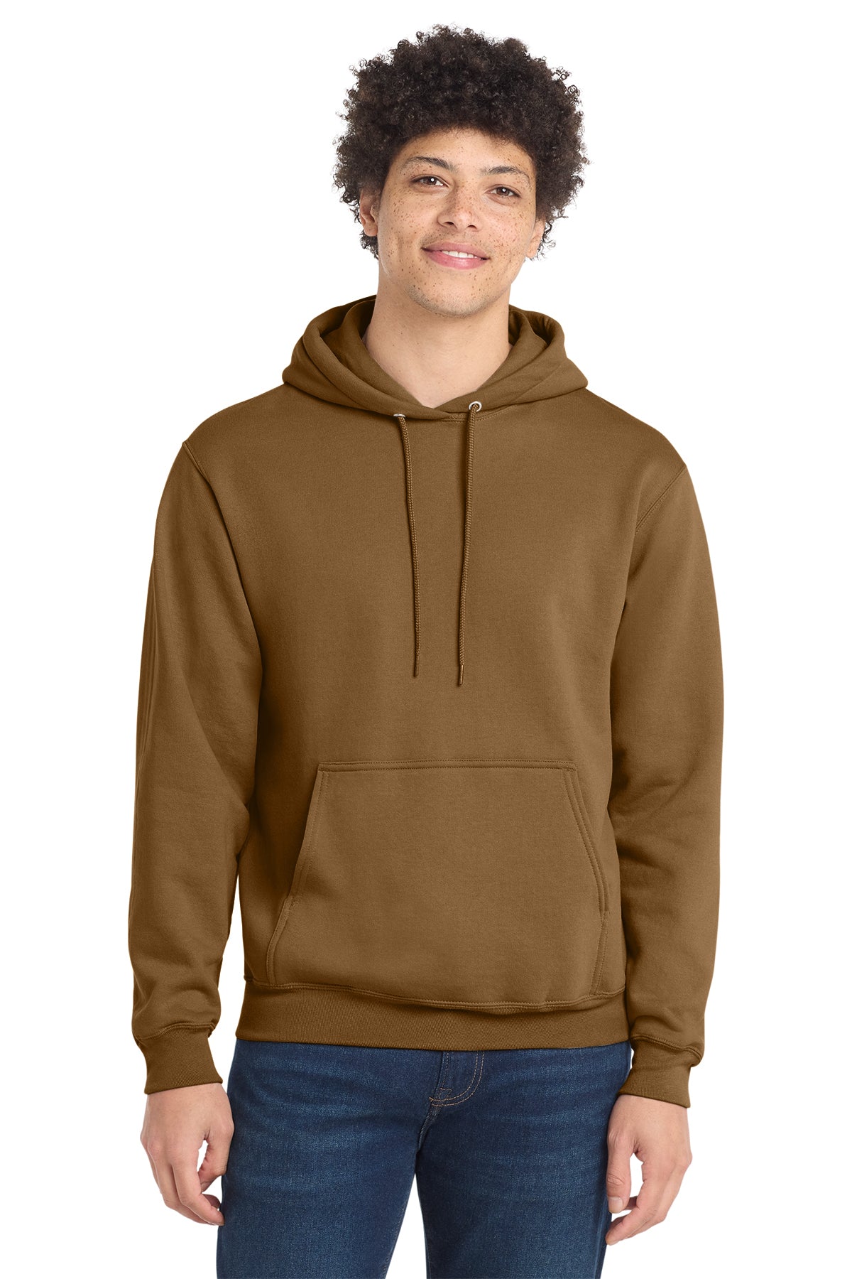 Port & Co Core Fleece Pull Over Hooded Sweatshirt - Duck Brown