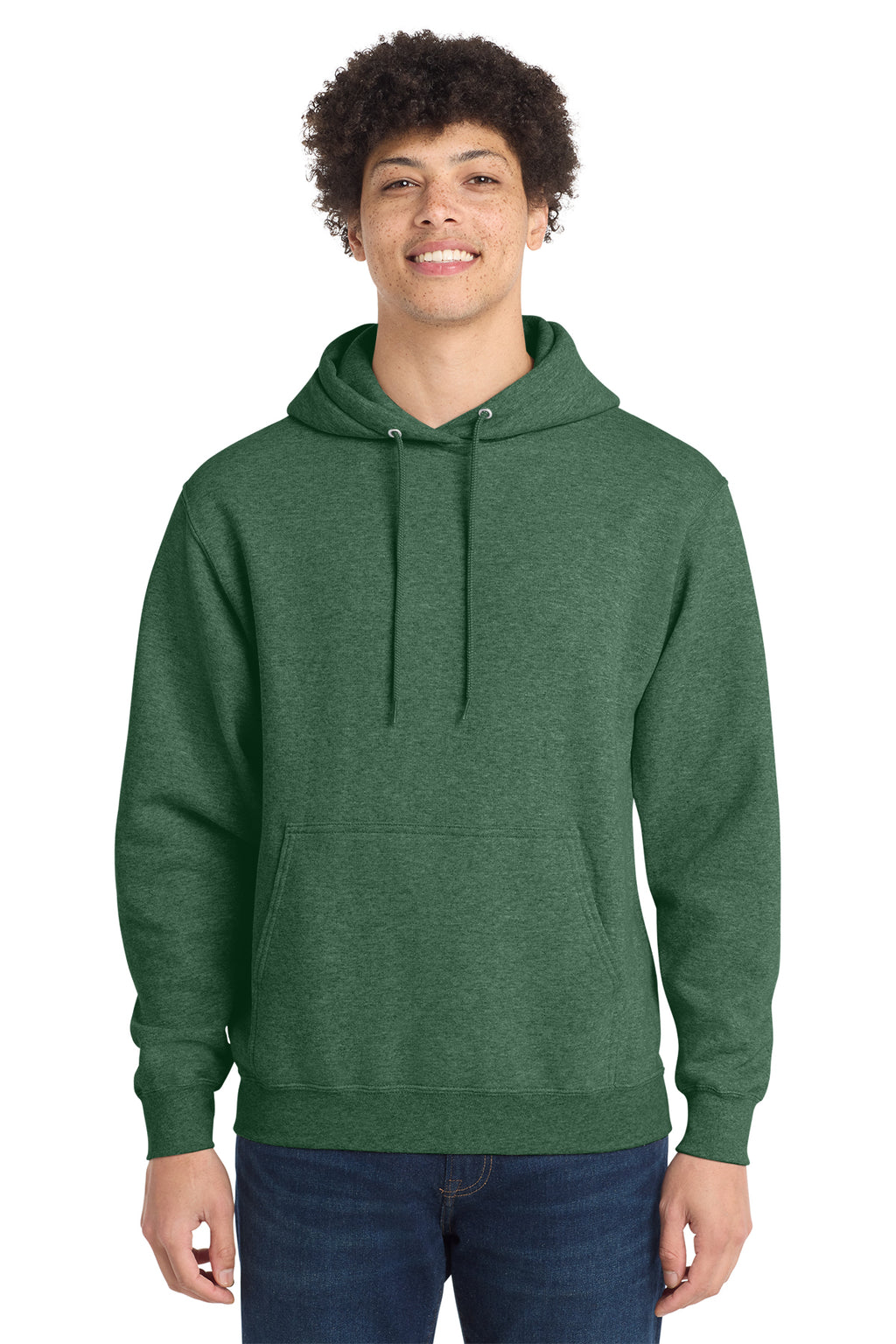 Port & Co Core Fleece Pull Over Hooded Sweatshirt - Forest Green Heather