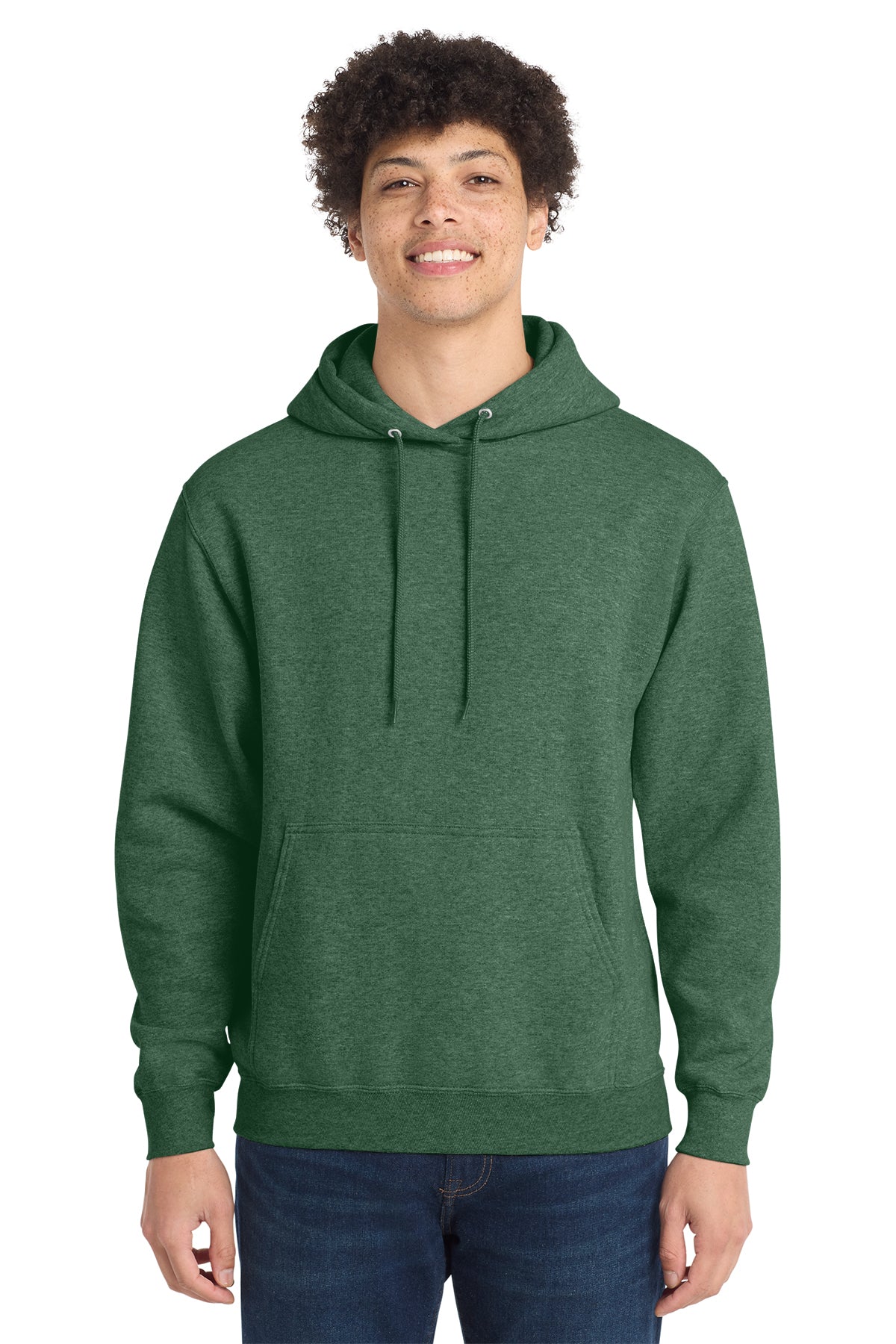 Port & Co Core Fleece Pull Over Hooded Sweatshirt - Forest Green Heather