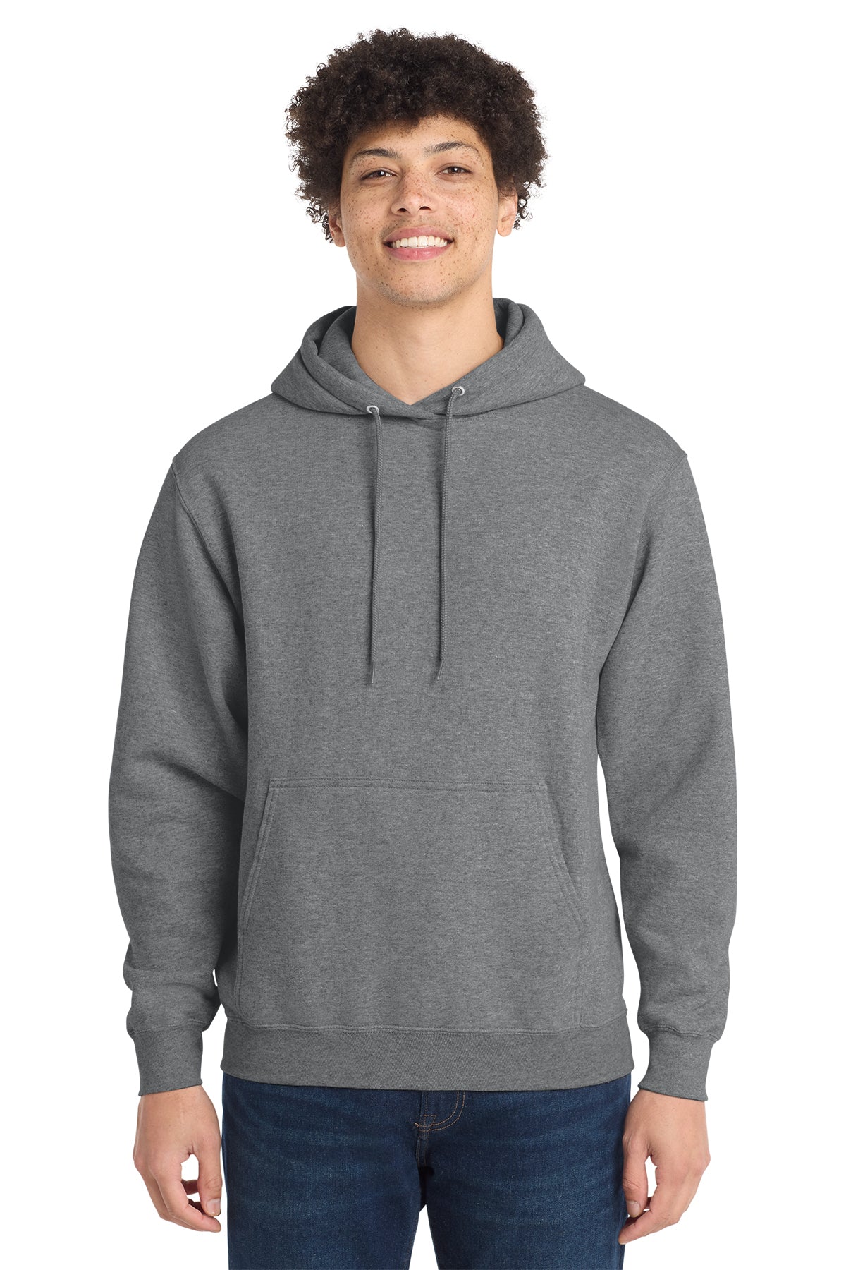 Port & Co Core Fleece Pull Over Hooded Sweatshirt - Graphite Heather