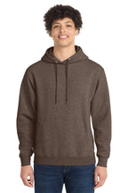 Port & Co Core Fleece Pull Over Hooded Sweatshirt - Heather Dark Chocolate Brown