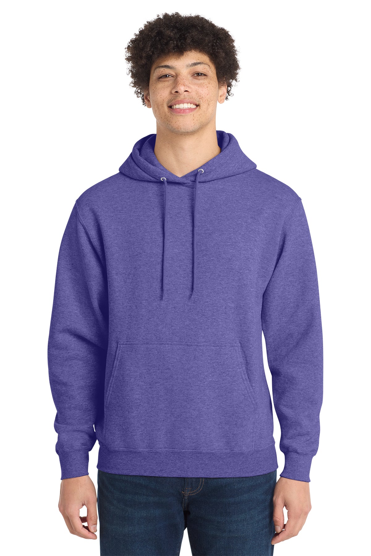 Port & Co Core Fleece Pull Over Hooded Sweatshirt - Heather Purple