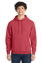 Port & Co Core Fleece Pull Over Hooded Sweatshirt - Heather Red