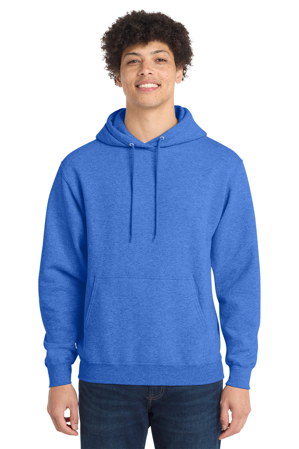 Port & Co Core Fleece Pull Over Hooded Sweatshirt - Heather Royal