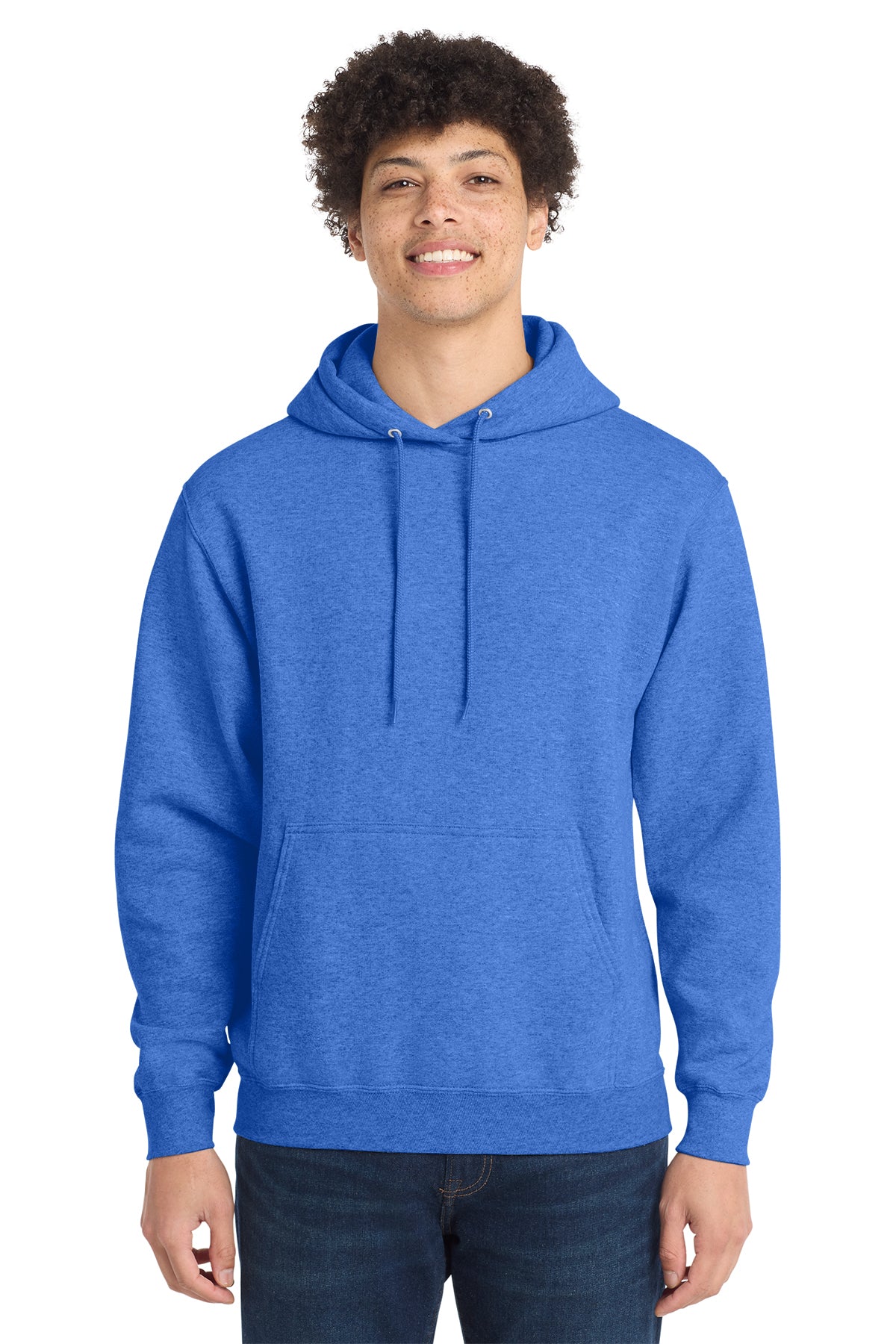 Port & Co Core Fleece Pull Over Hooded Sweatshirt - Heather Royal