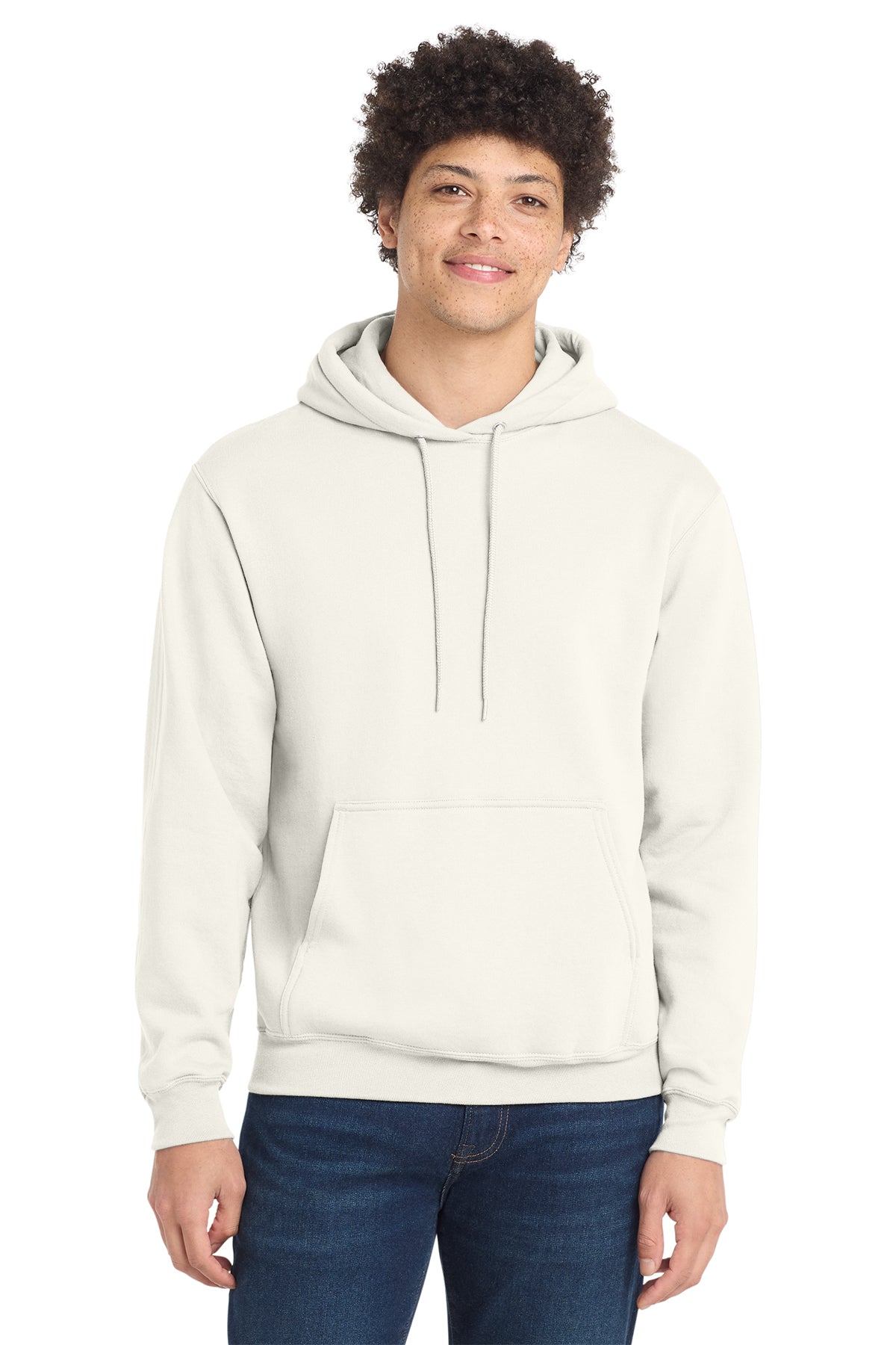 Port & Co Core Fleece Pull Over Hooded Sweatshirt - Ivory
