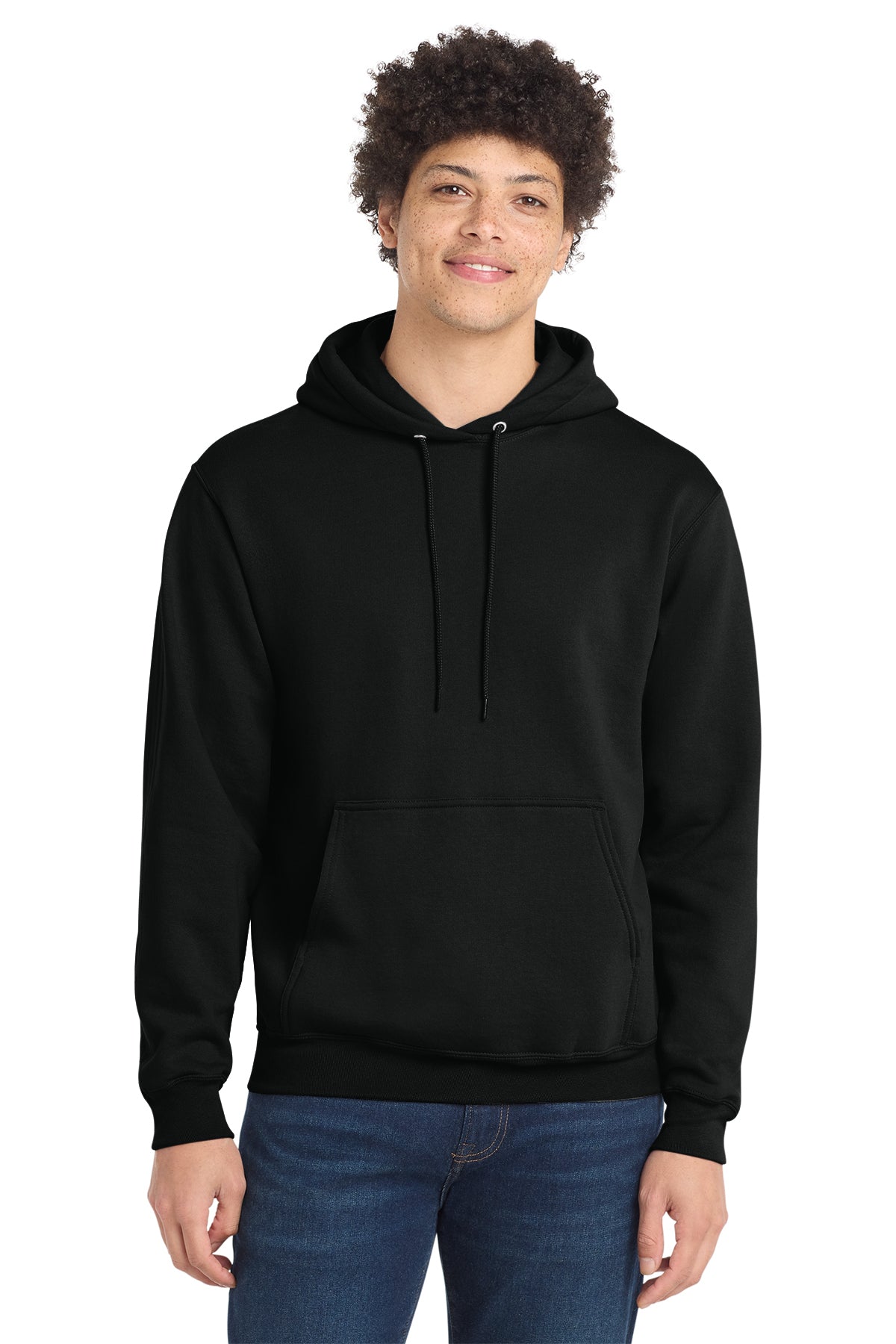 Port & Co Core Fleece Pull Over Hooded Sweatshirt - Jet Black