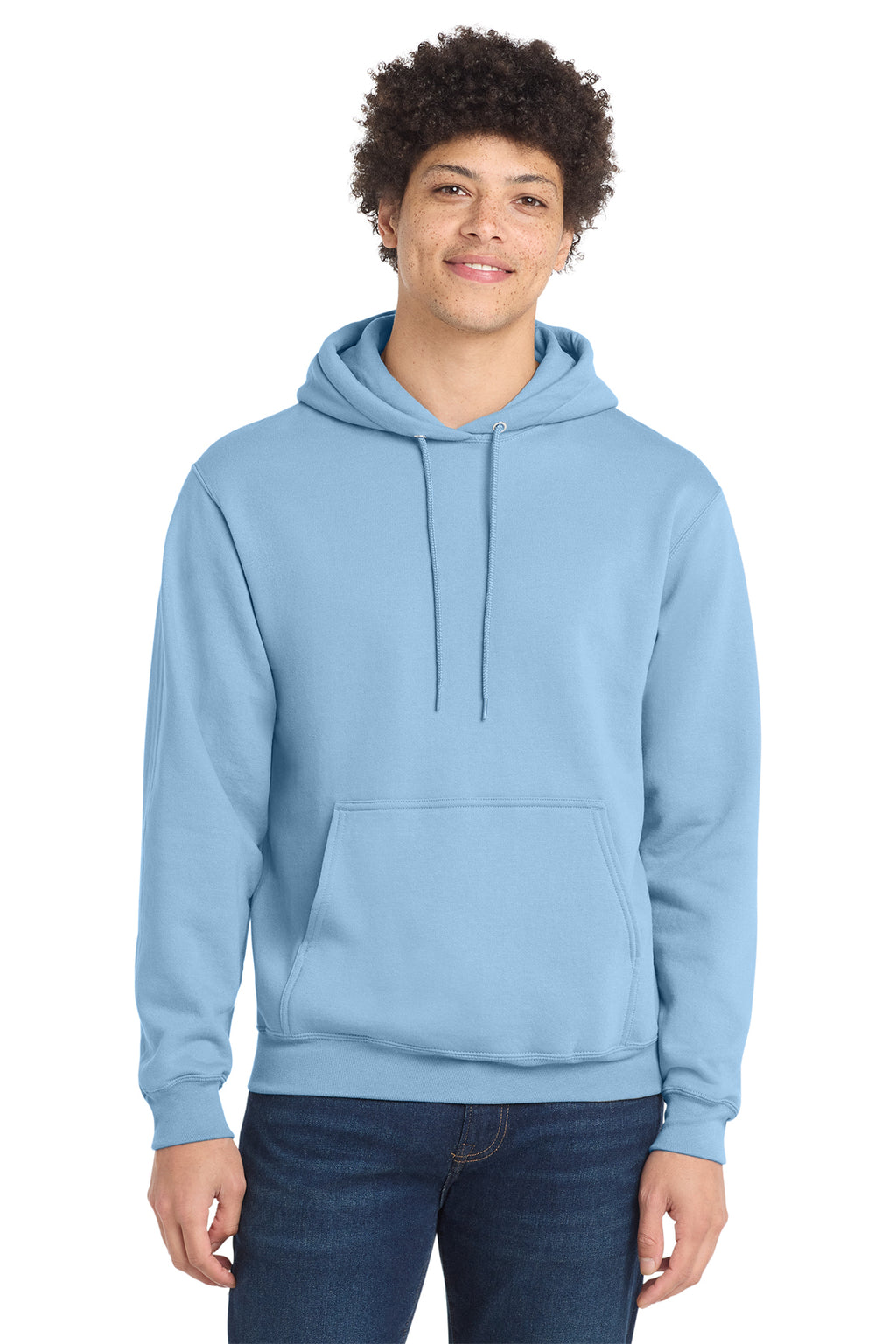 Port & Co Core Fleece Pull Over Hooded Sweatshirt - Light Blue