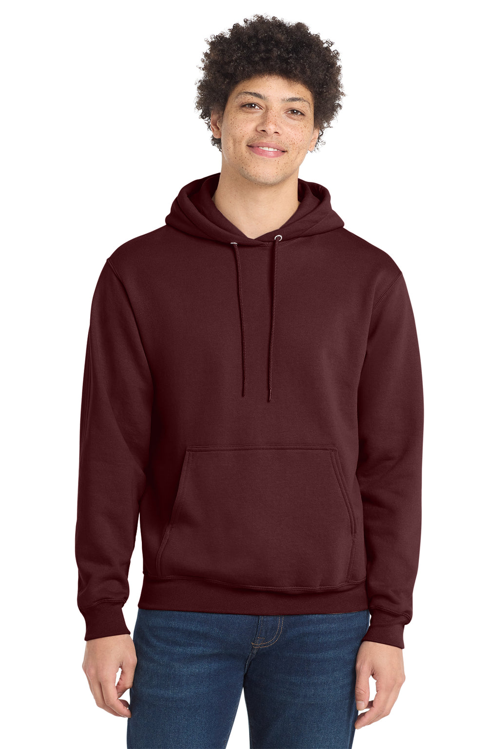 Port & Co Core Fleece Pull Over Hooded Sweatshirt - Maroon
