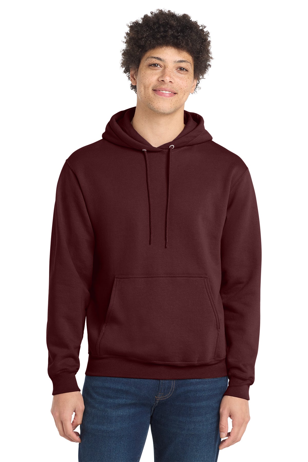 Port & Co Core Fleece Pull Over Hooded Sweatshirt - Maroon