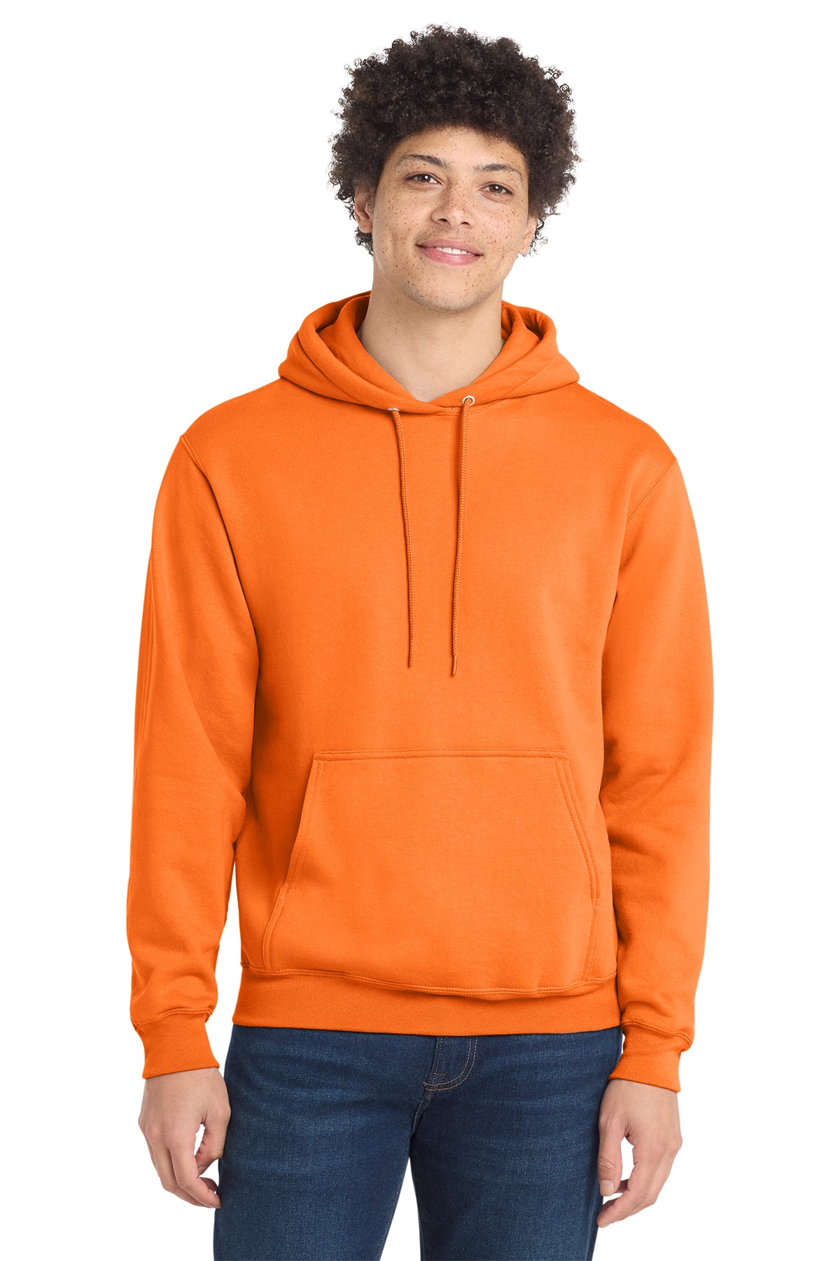 Port & Co Core Fleece Pull Over Hooded Sweatshirt - Neon Orange