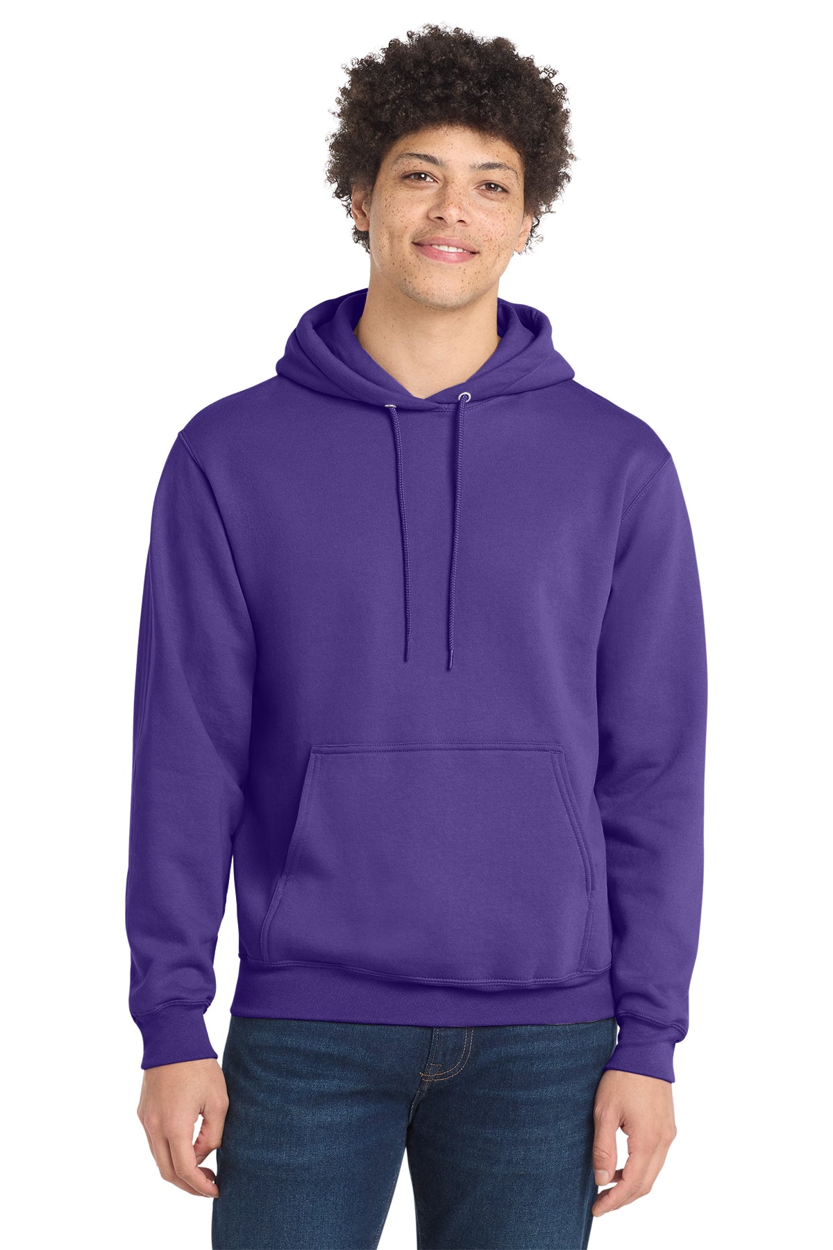 Port & Co Core Fleece Pull Over Hooded Sweatshirt - Purple
