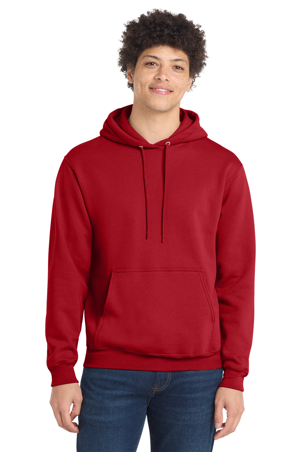 Port & Co Core Fleece Pull Over Hooded Sweatshirt - Red