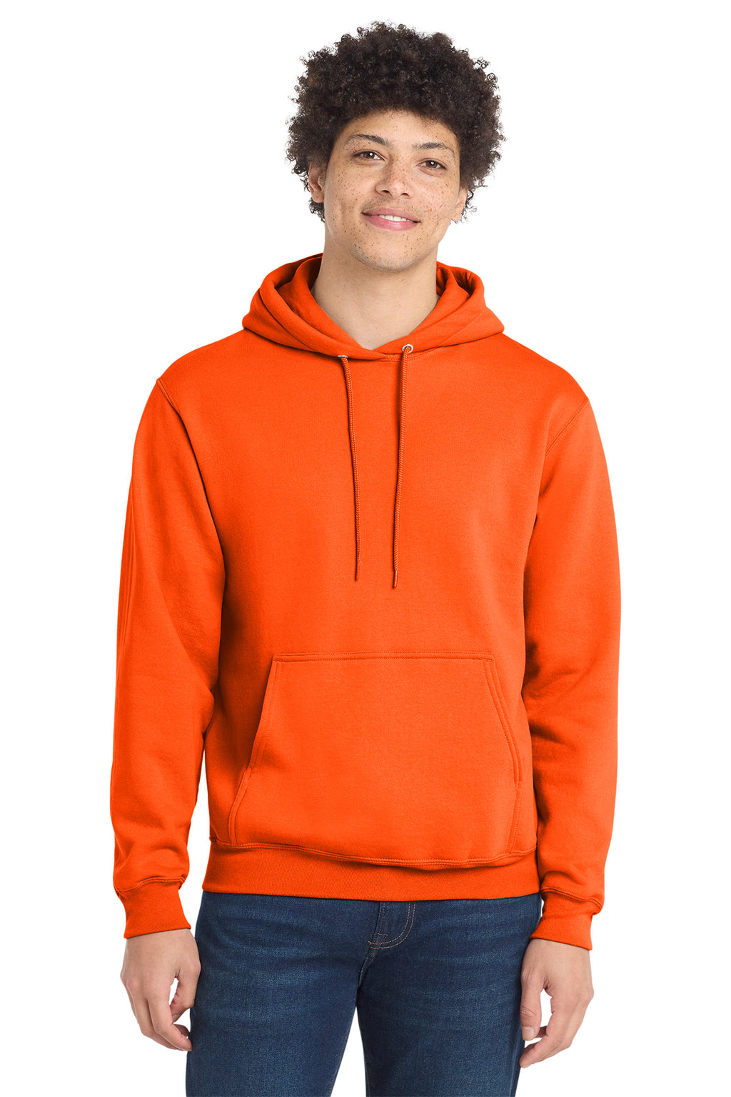 Port & Co Core Fleece Pull Over Hooded Sweatshirt - S. Orange