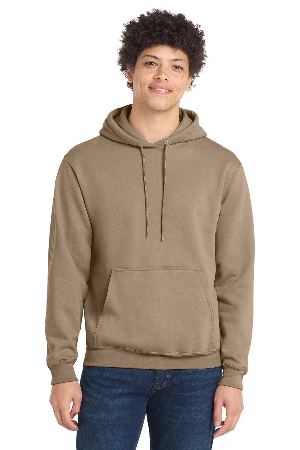 Port & Co Core Fleece Pull Over Hooded Sweatshirt - Sand