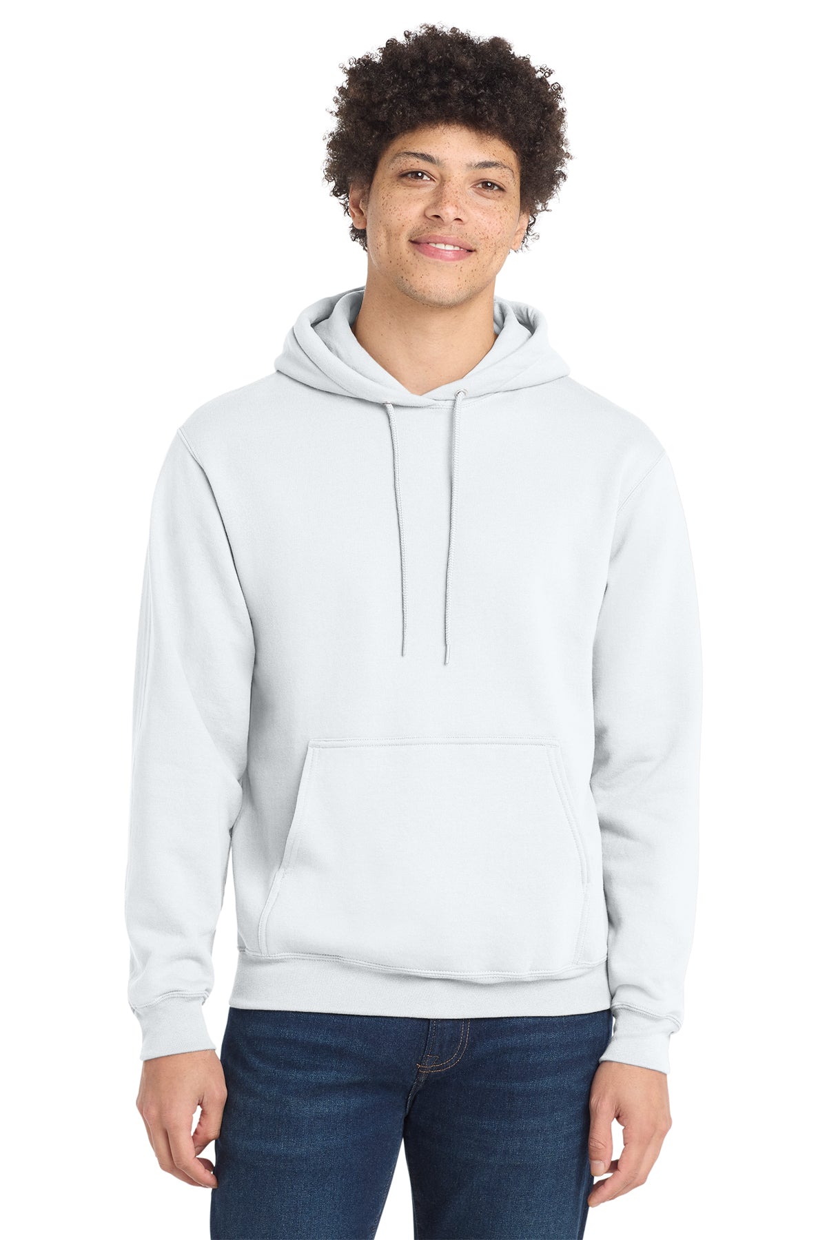 Port & Co Core Fleece Pull Over Hooded Sweatshirt - White