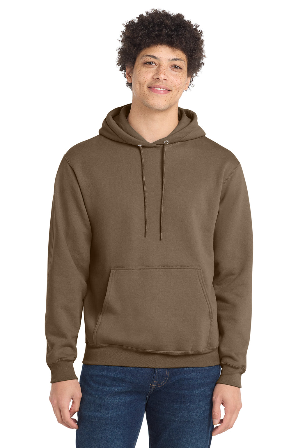 Port & Co Core Fleece Pull Over Hooded Sweatshirt - Woodland Brown