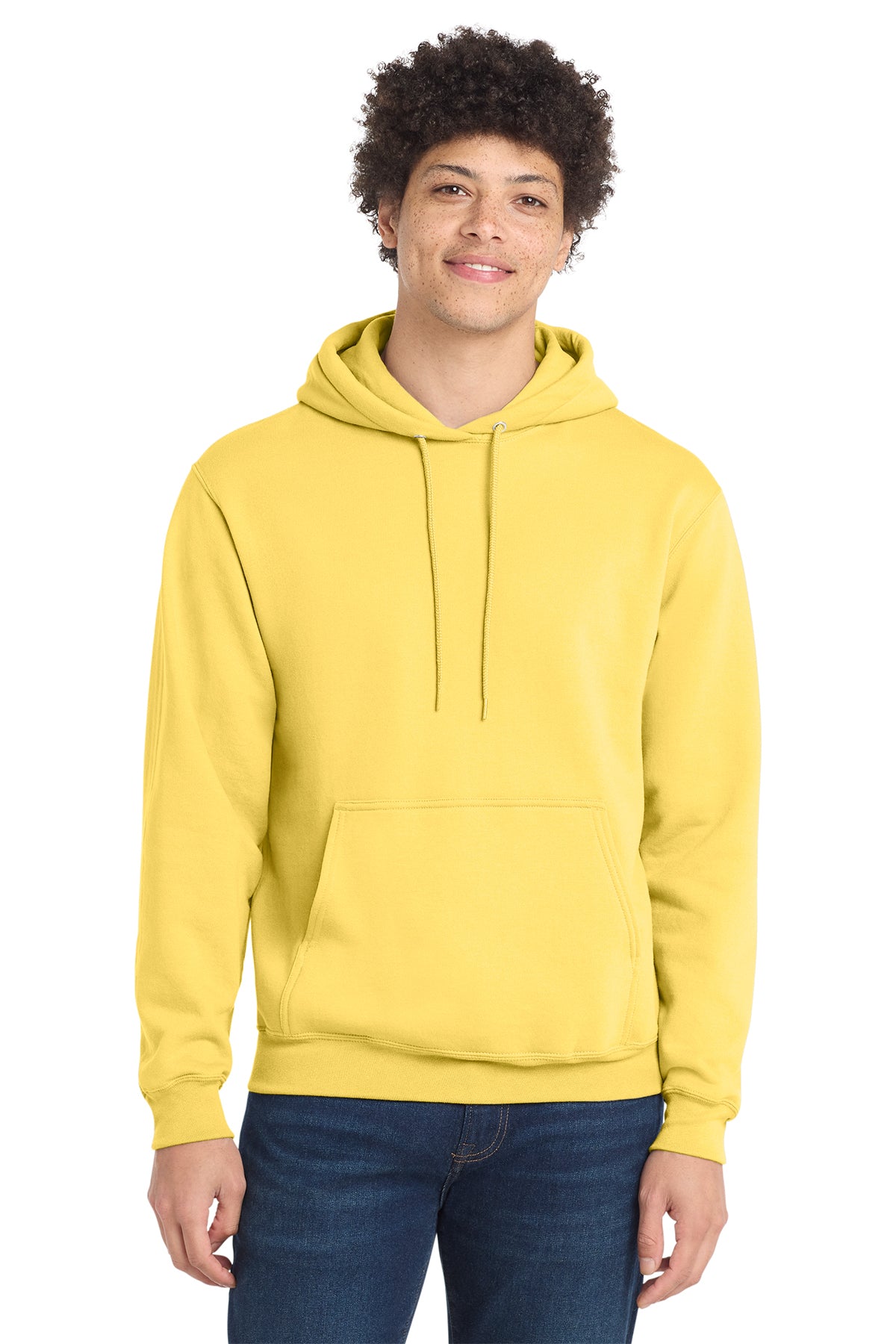 Port & Co Core Fleece Pull Over Hooded Sweatshirt - Yellow