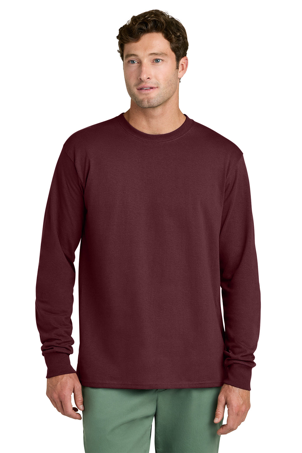 Port & Co Core Long Sleeve Tee - Athletic Maroon