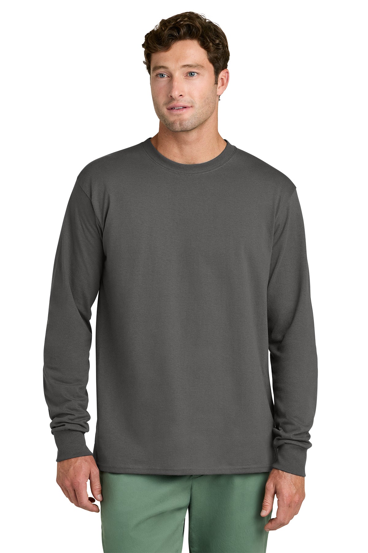 Port & Co Core Long Sleeve Tee - Charcoal