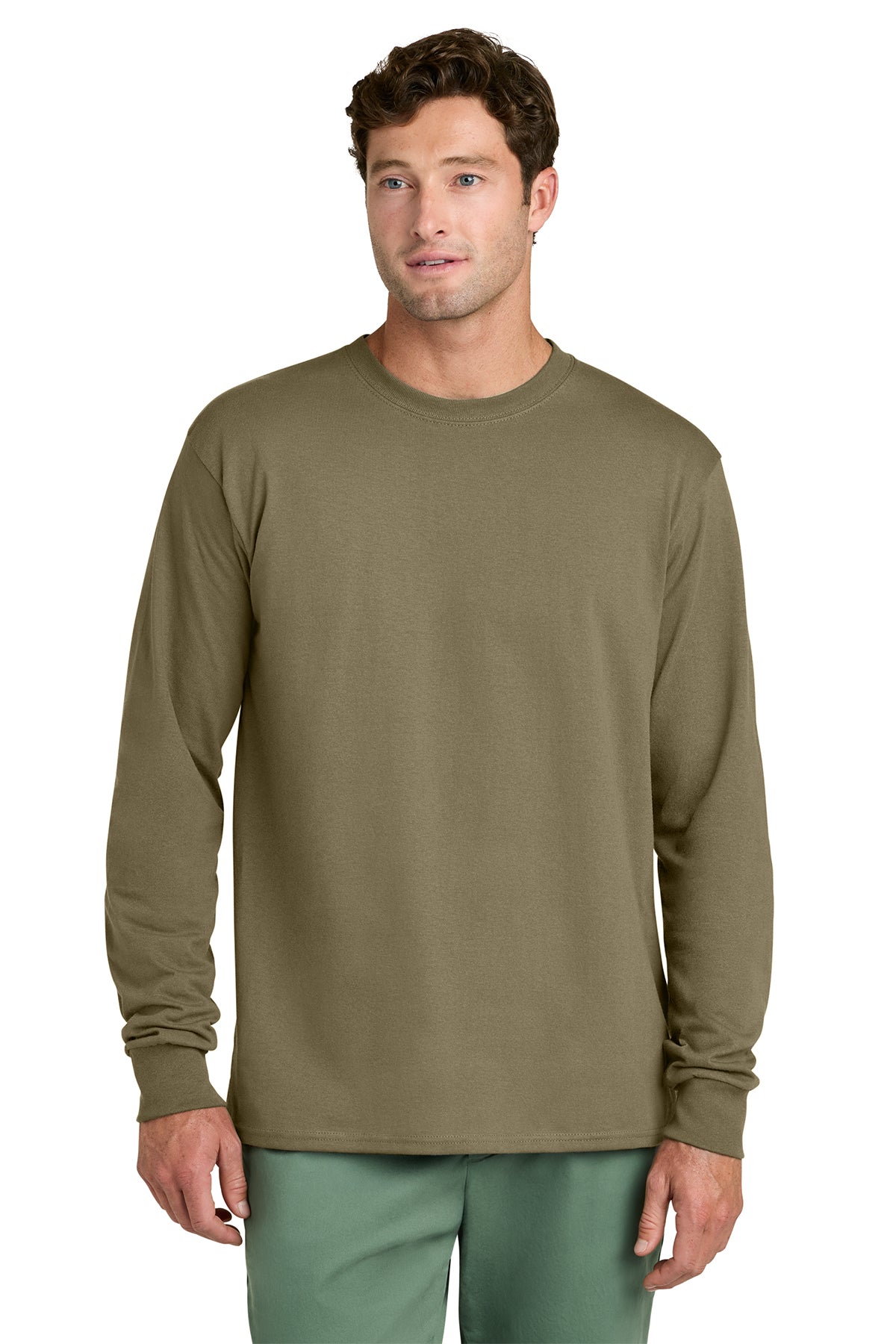 Port & Co Core Long Sleeve Tee - Coyote Brown