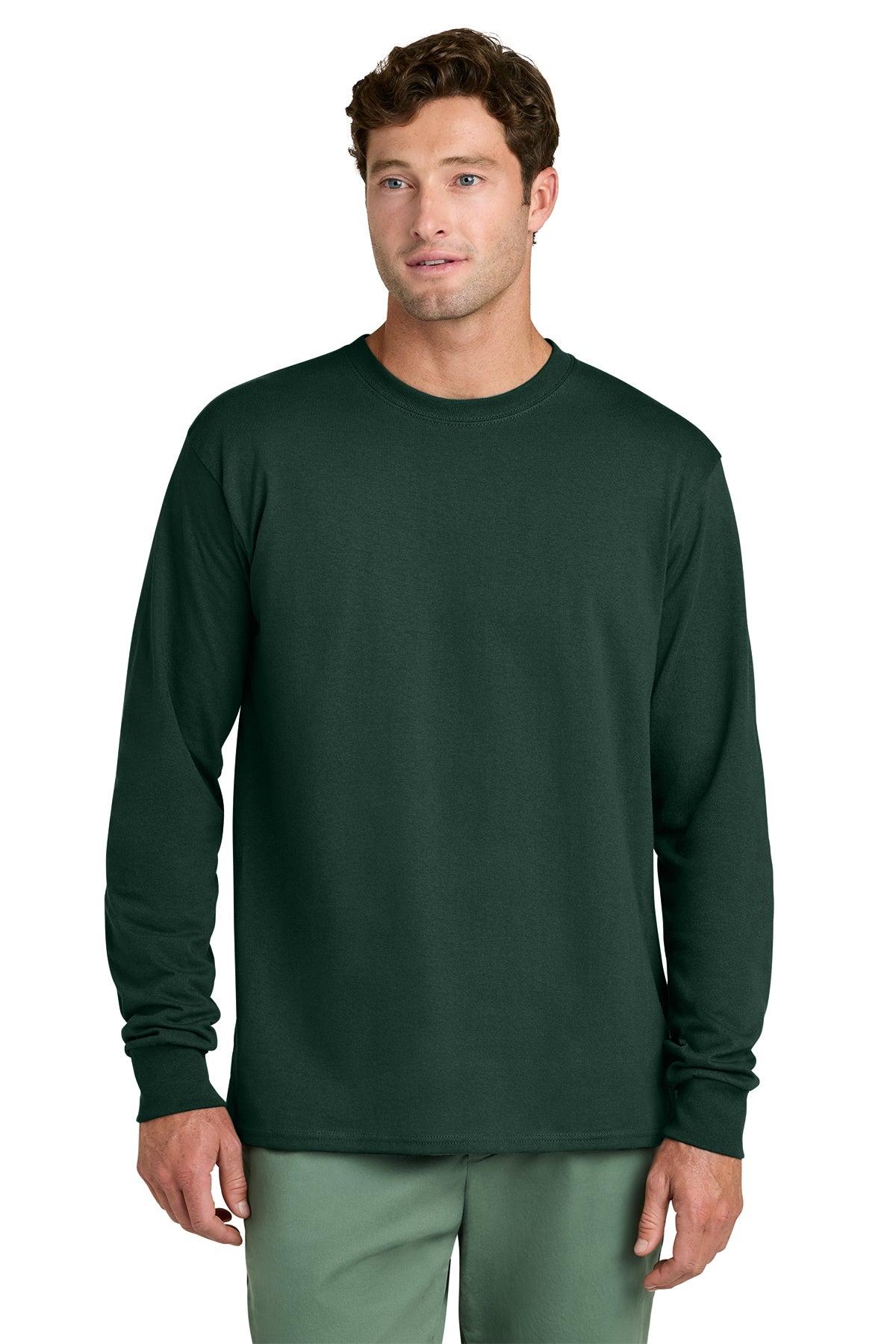 Port & Co Core Long Sleeve Tee - Dark Green