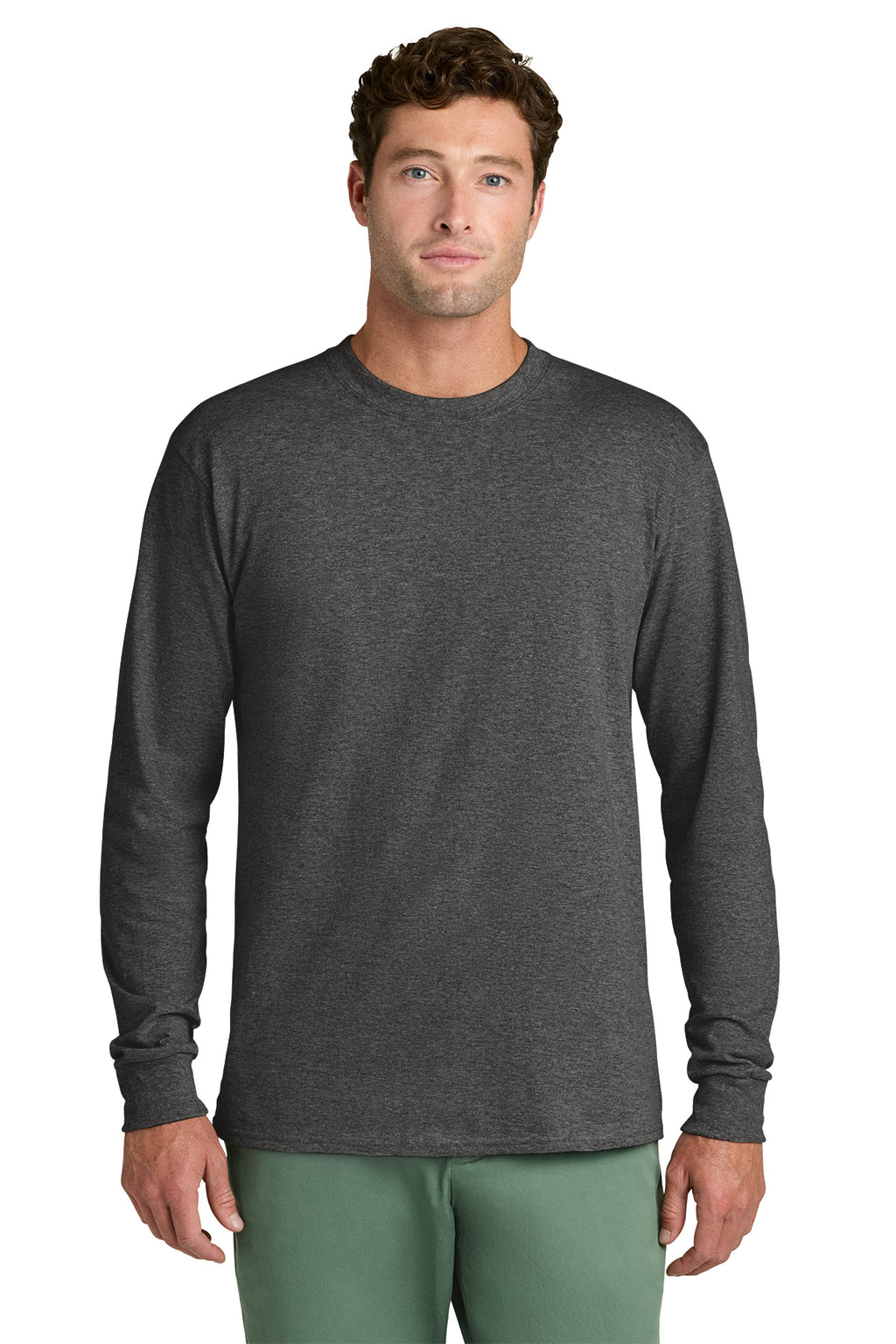Port & Co Core Long Sleeve Tee - Dark Heather Grey