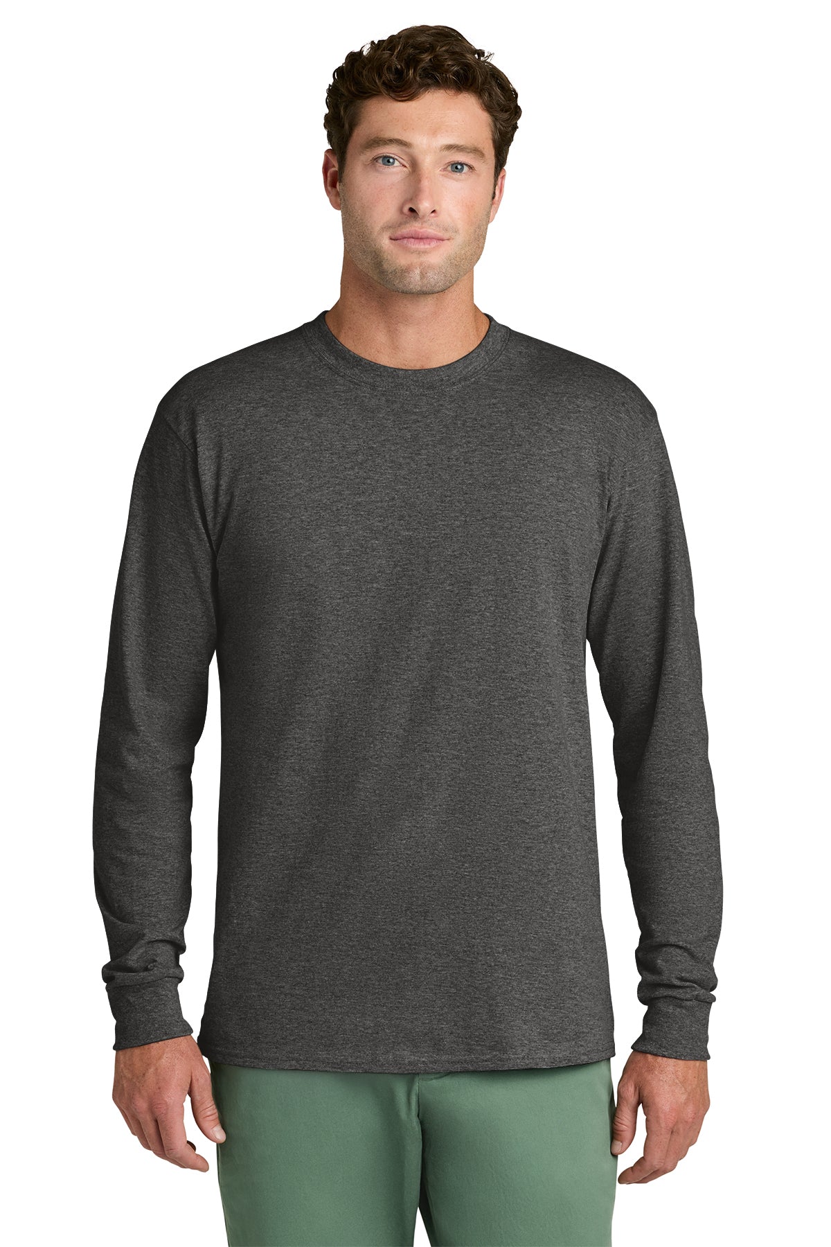 Port & Co Core Long Sleeve Tee - Dark Heather Grey