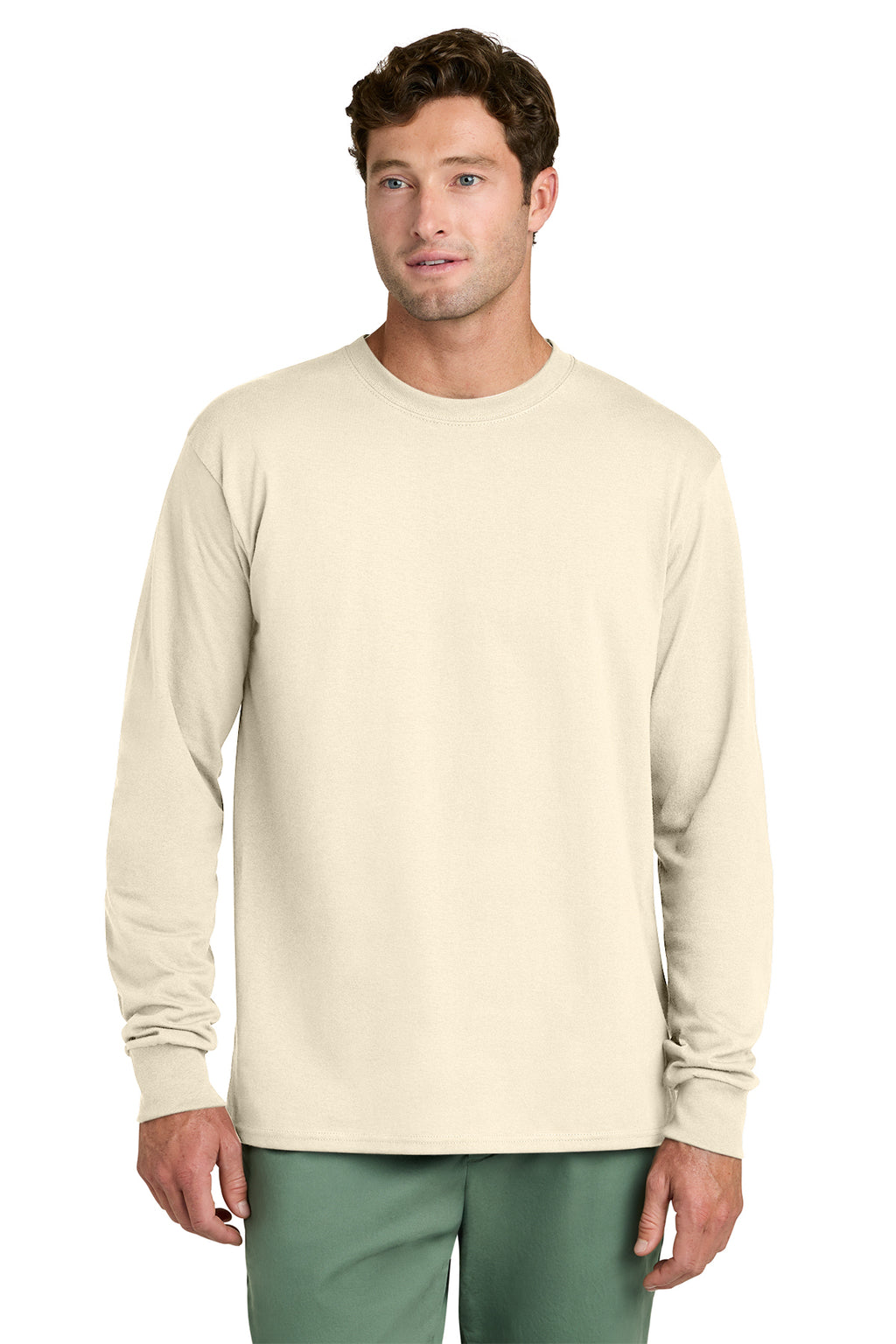 Port & Co Core Long Sleeve Tee - Natural