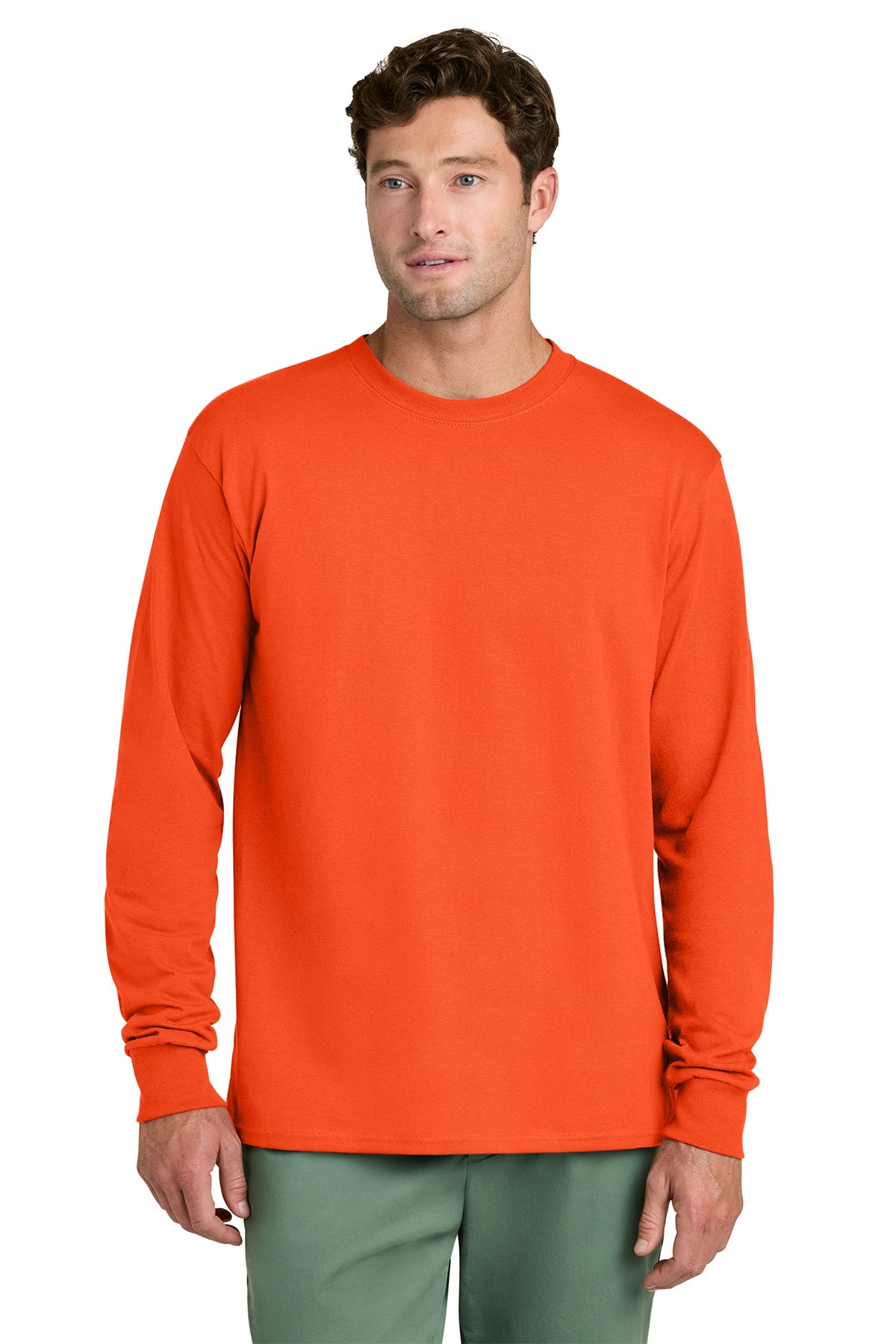 Port & Co Core Long Sleeve Tee - Orange