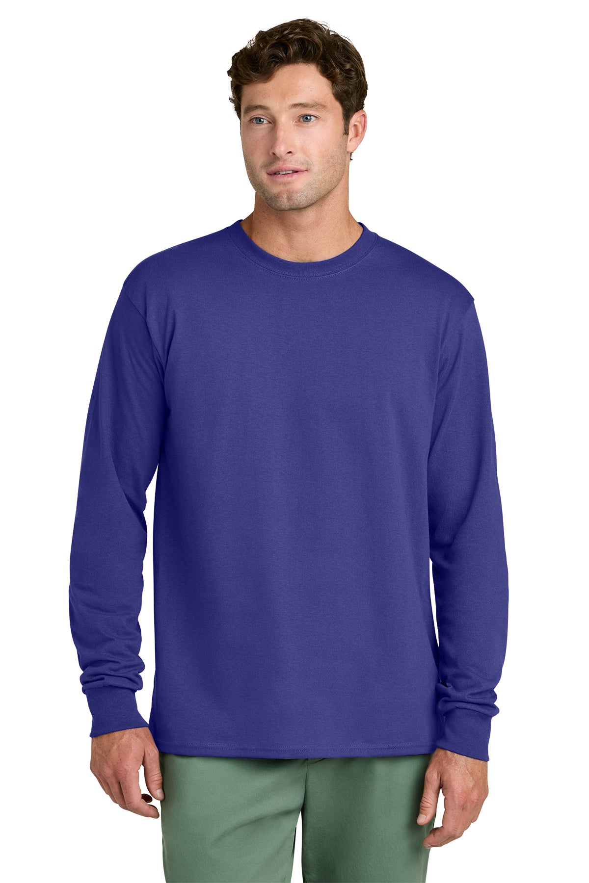 Port & Co Core Long Sleeve Tee - Purple