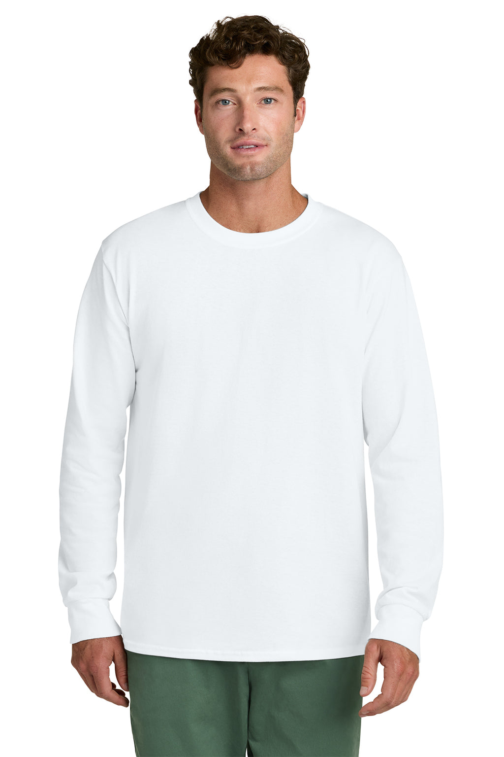 Port & Co Core Long Sleeve Tee - White
