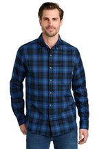 Eddie Bauer® Long Sleeve Favorite Flannel Plaid Shirt - Cobalt Tartan