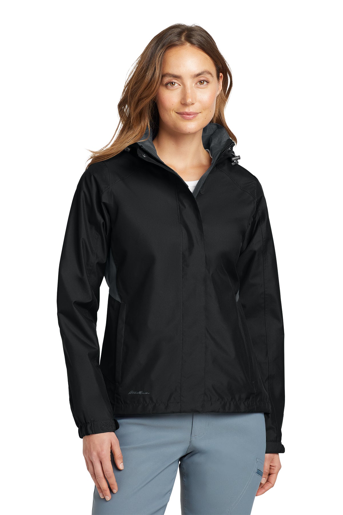 Eddie Bauer® Women's Rain Jacket - Black/ Steel Grey