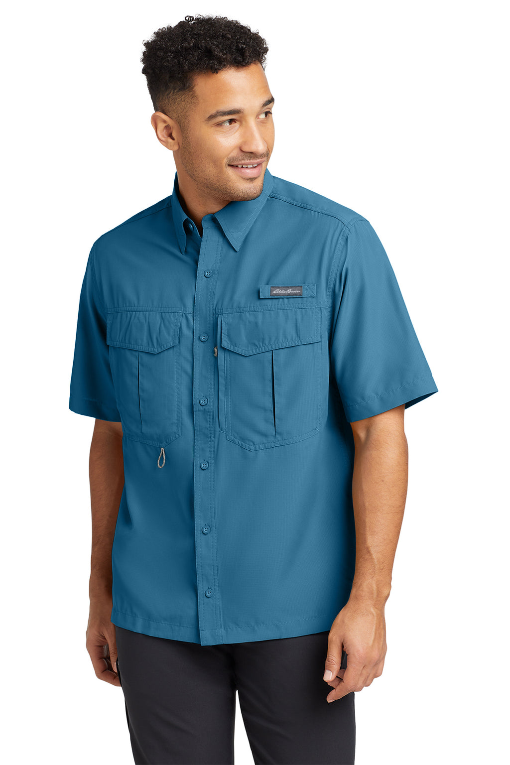Eddie Bauer® Short Sleeve Performance Fishing Shirt - Gulf Teal
