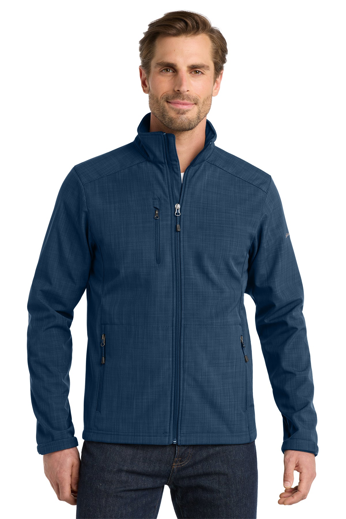 Eddie Bauer® Shaded Crosshatch Soft Shell Jacket - Blue