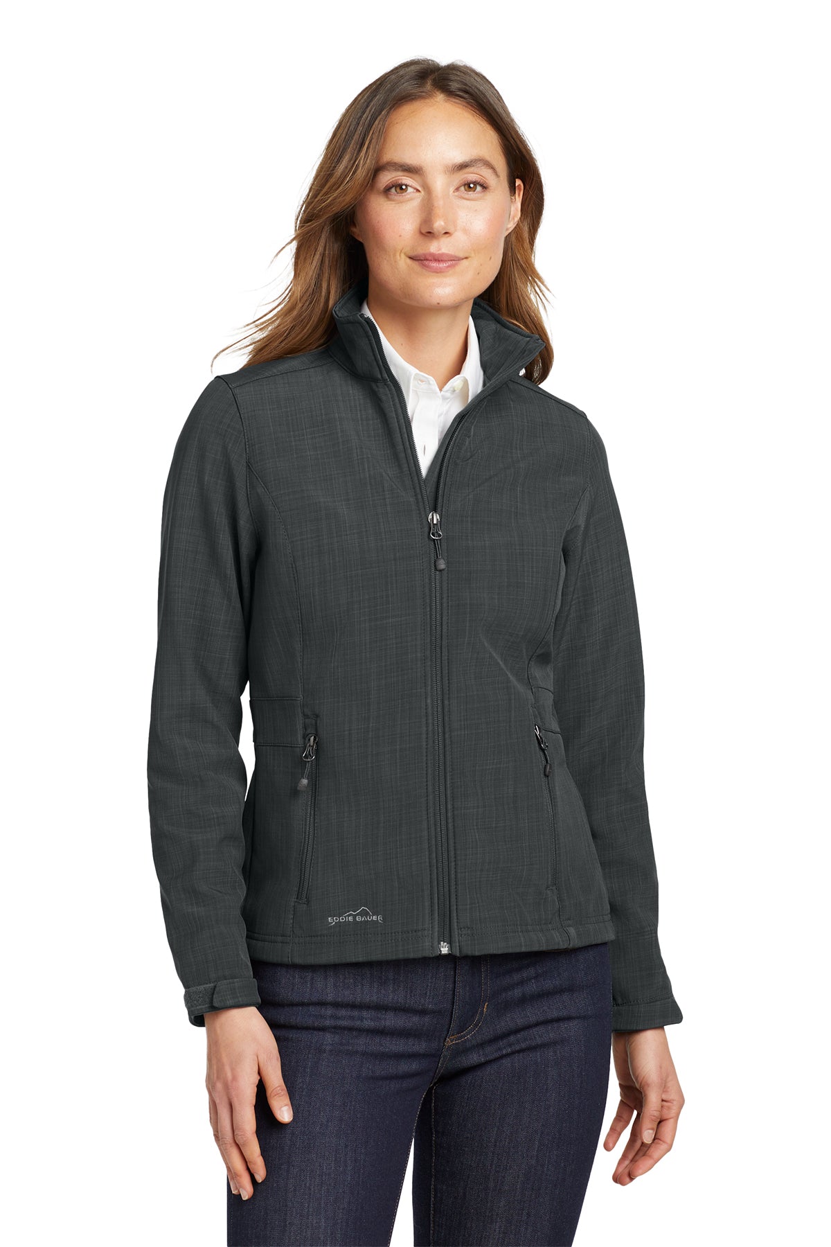 Eddie Bauer® Women's Shaded Crosshatch Soft Shell Jacket - Grey