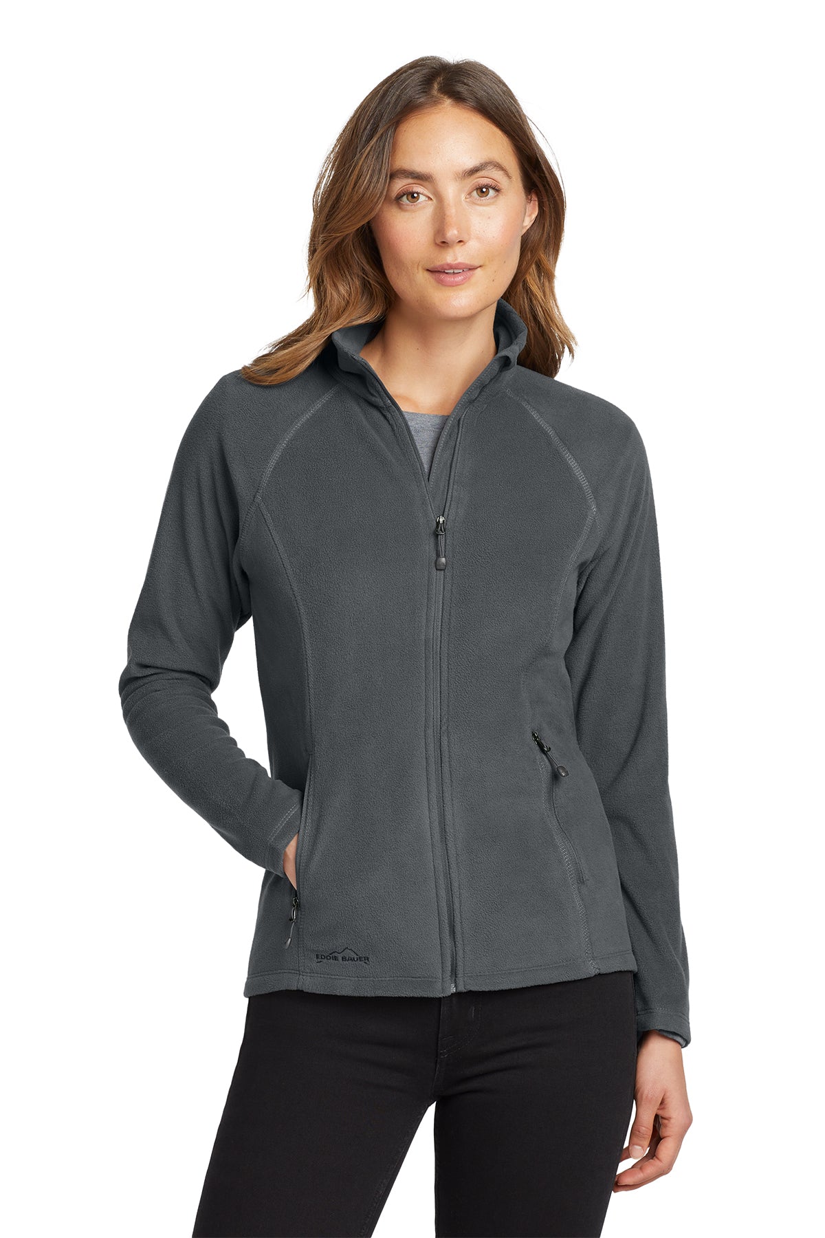 Eddie Bauer® Women's Full-Zip Microfleece Jacket - Grey Steel