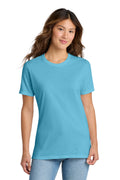 Port & Co Long Tee - Aquatic Blue