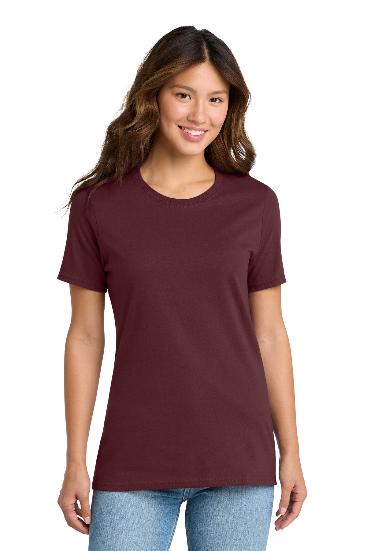 Port & Co Long Tee - Athletic Maroon