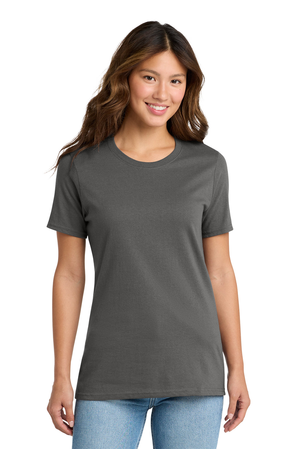 Port & Co Long Tee - Charcoal