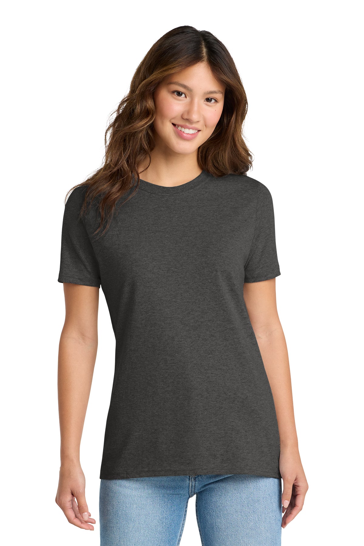 Port & Co Long Tee - Dark Heather Grey