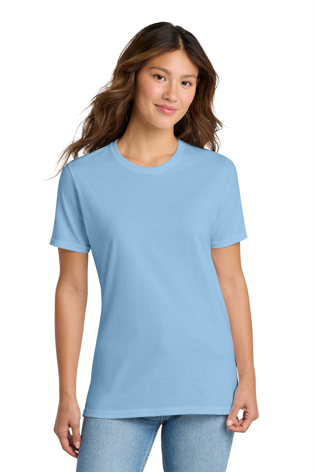 Port & Co Long Tee - Light Blue