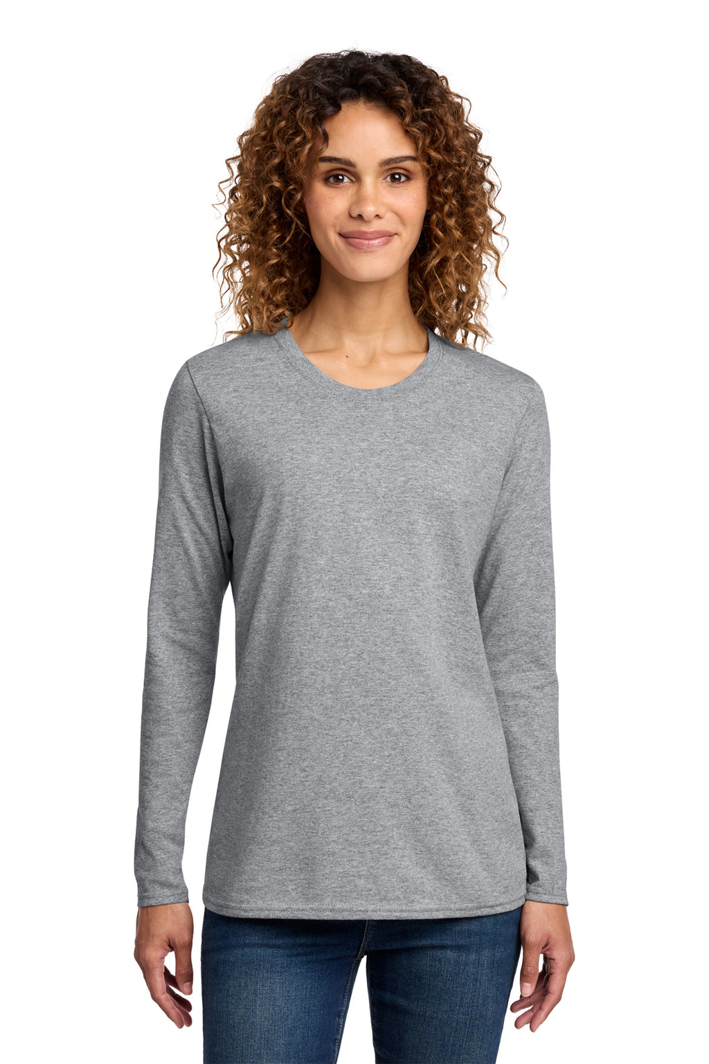 Port & Co Long Sleeve Long Tee - Athletic Heather
