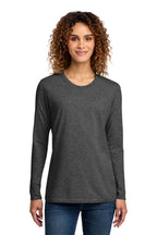 Port & Co Long Sleeve Long Tee - Dark Heather Grey