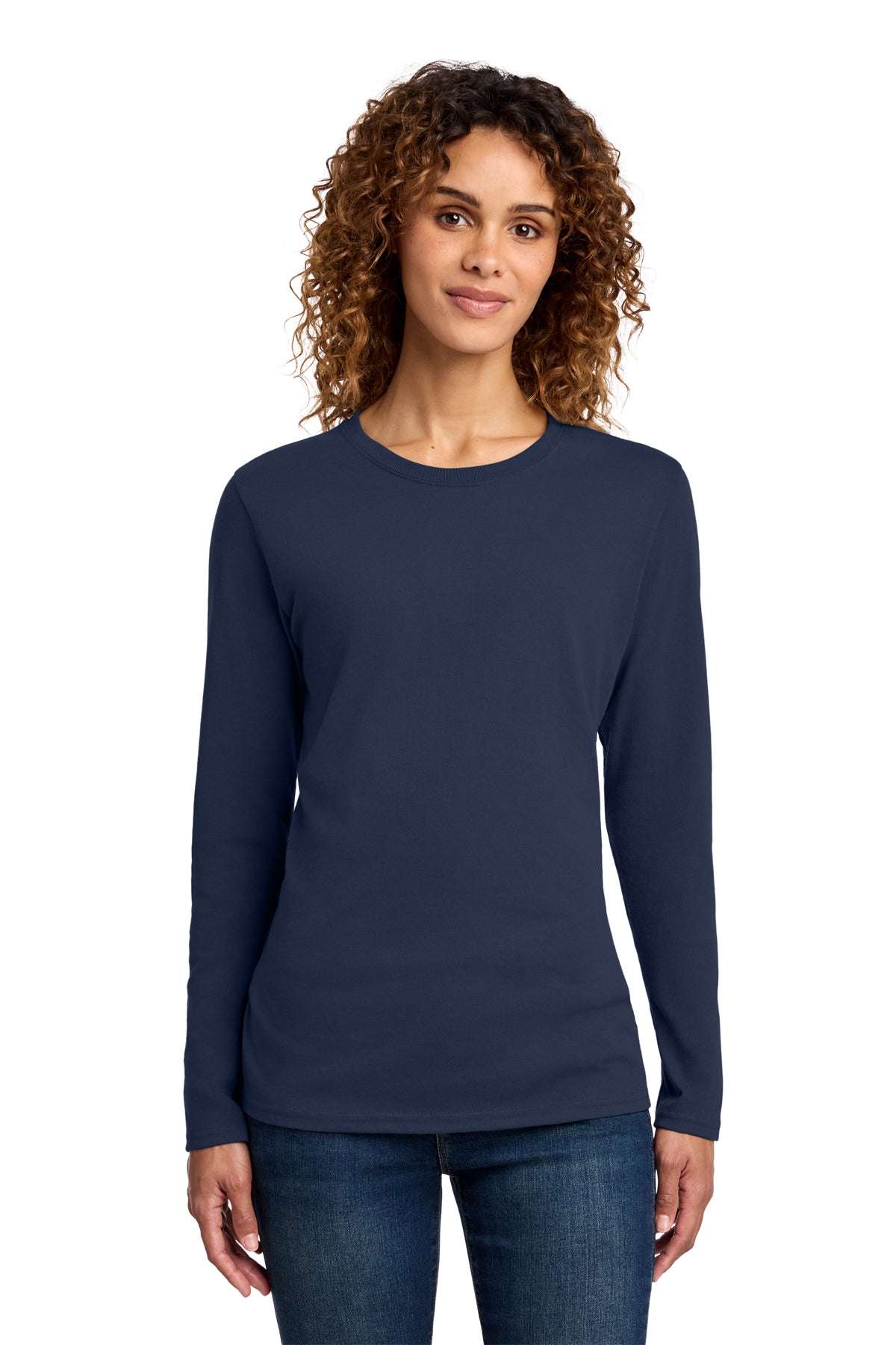 Port & Co Long Sleeve Long Tee - Navy