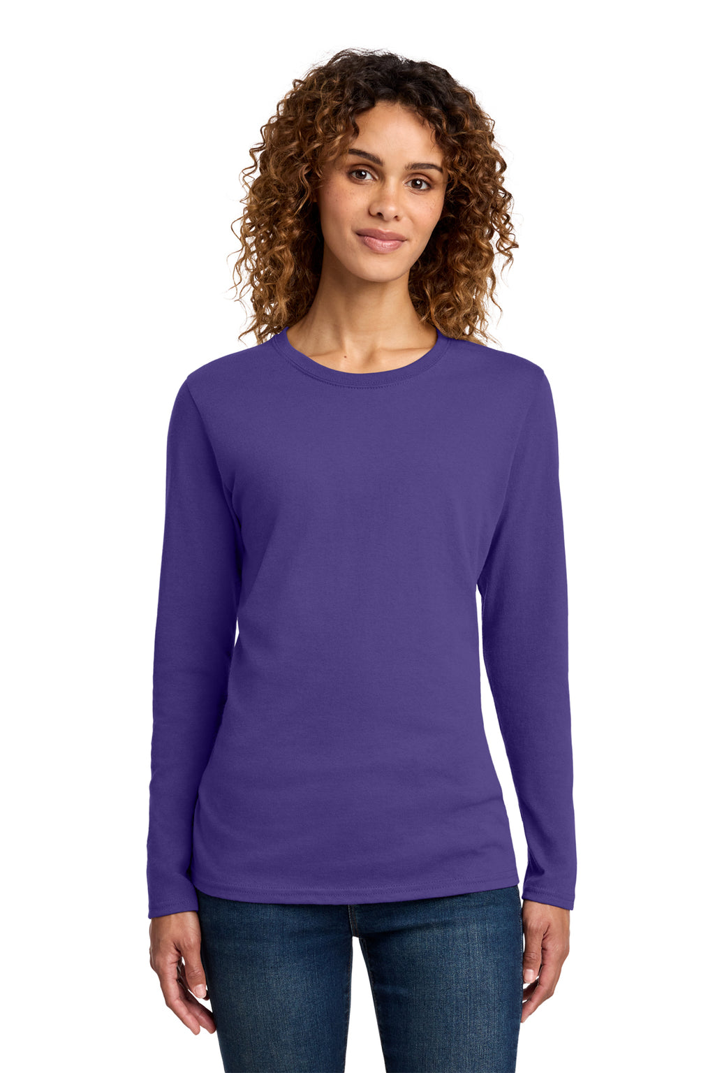 Port & Co Long Sleeve Long Tee - Purple