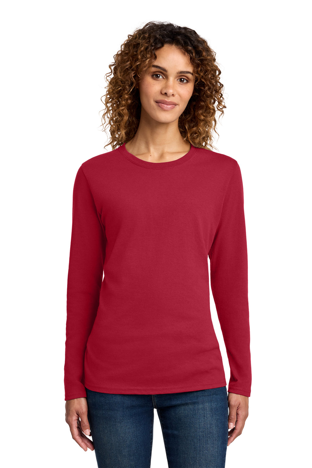 Port & Co Long Sleeve Long Tee - Red