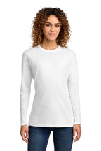 Port & Co Long Sleeve Long Tee - White