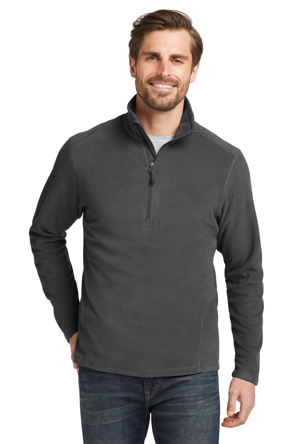 Eddie Bauer® 1/2-Zip Microfleece Jacket - Grey Steel